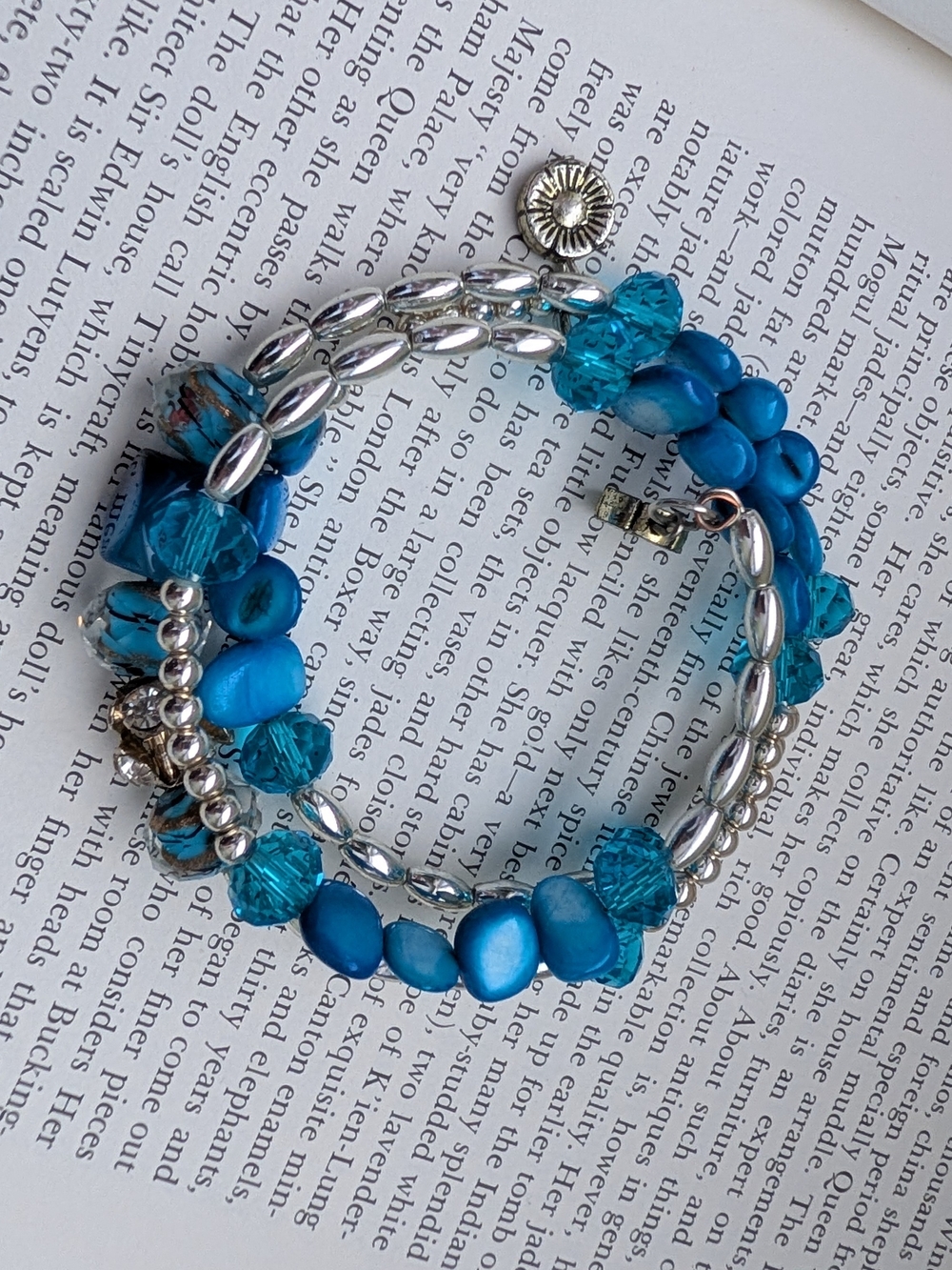 Blue Multi-Strand Beaded Bracelet Stack - Picture 8 of 8